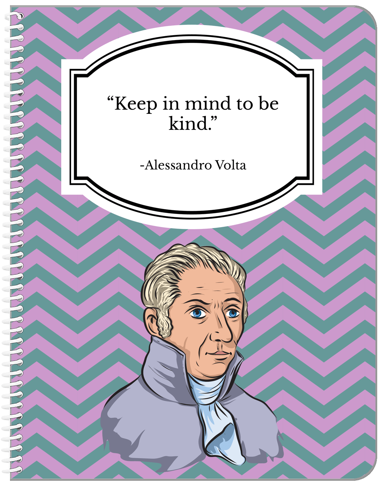 Famous Quotes Notebook - Alessandro Volta - Front View
