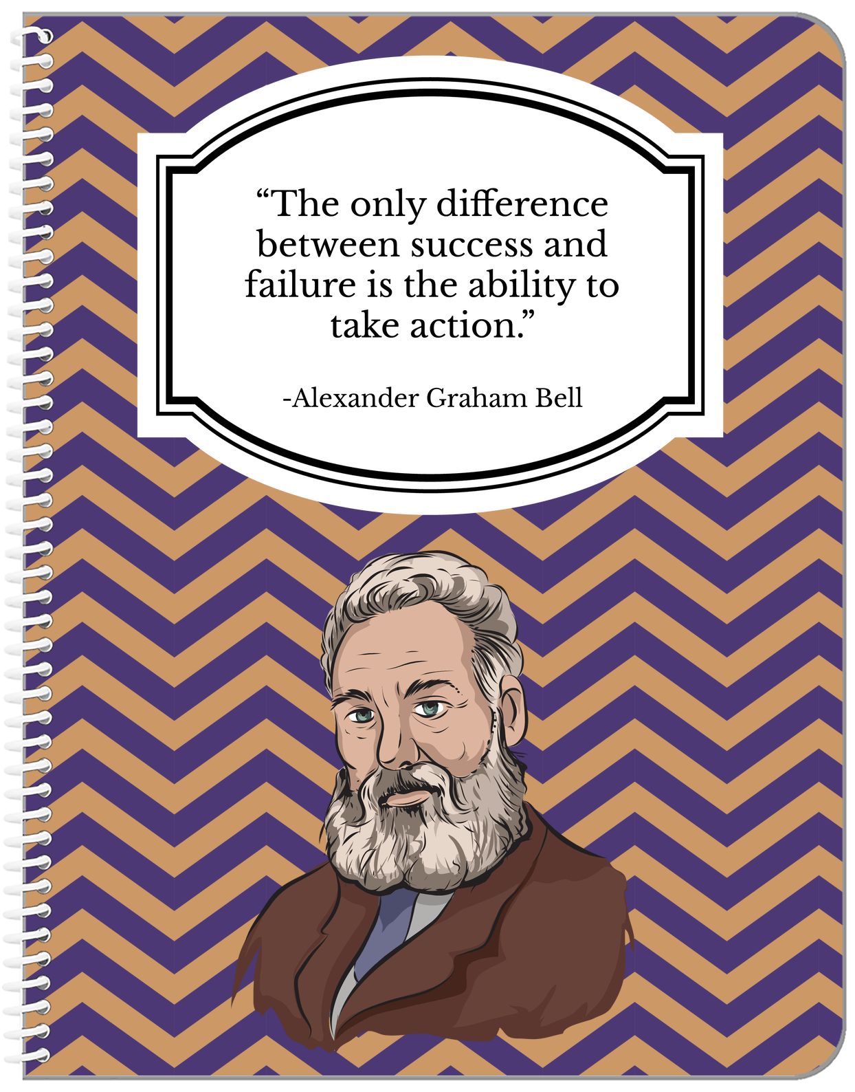 Famous Quotes Notebook - Alexander Graham Bell - Front View