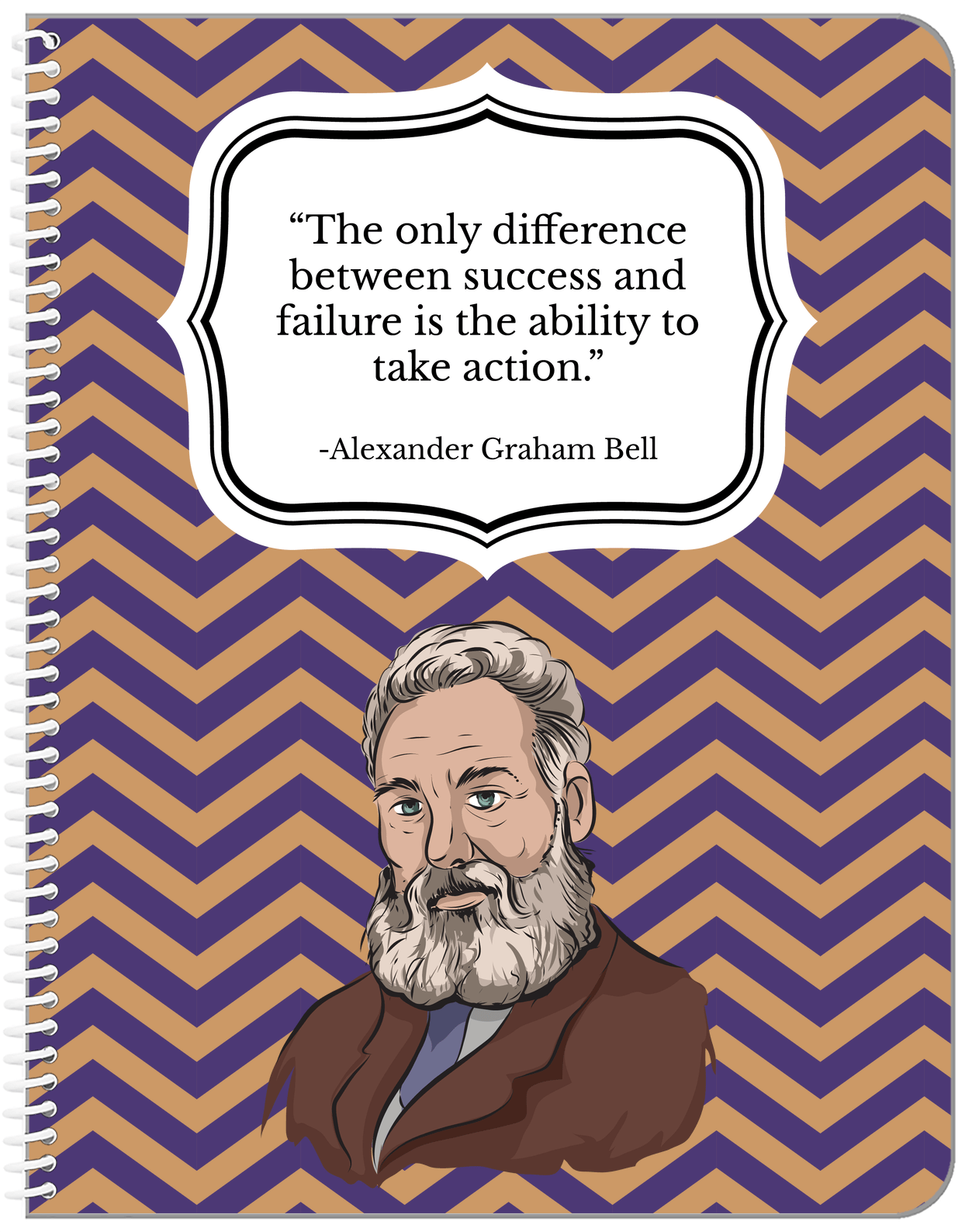 Famous Quotes Notebook - Alexander Graham Bell - Front View