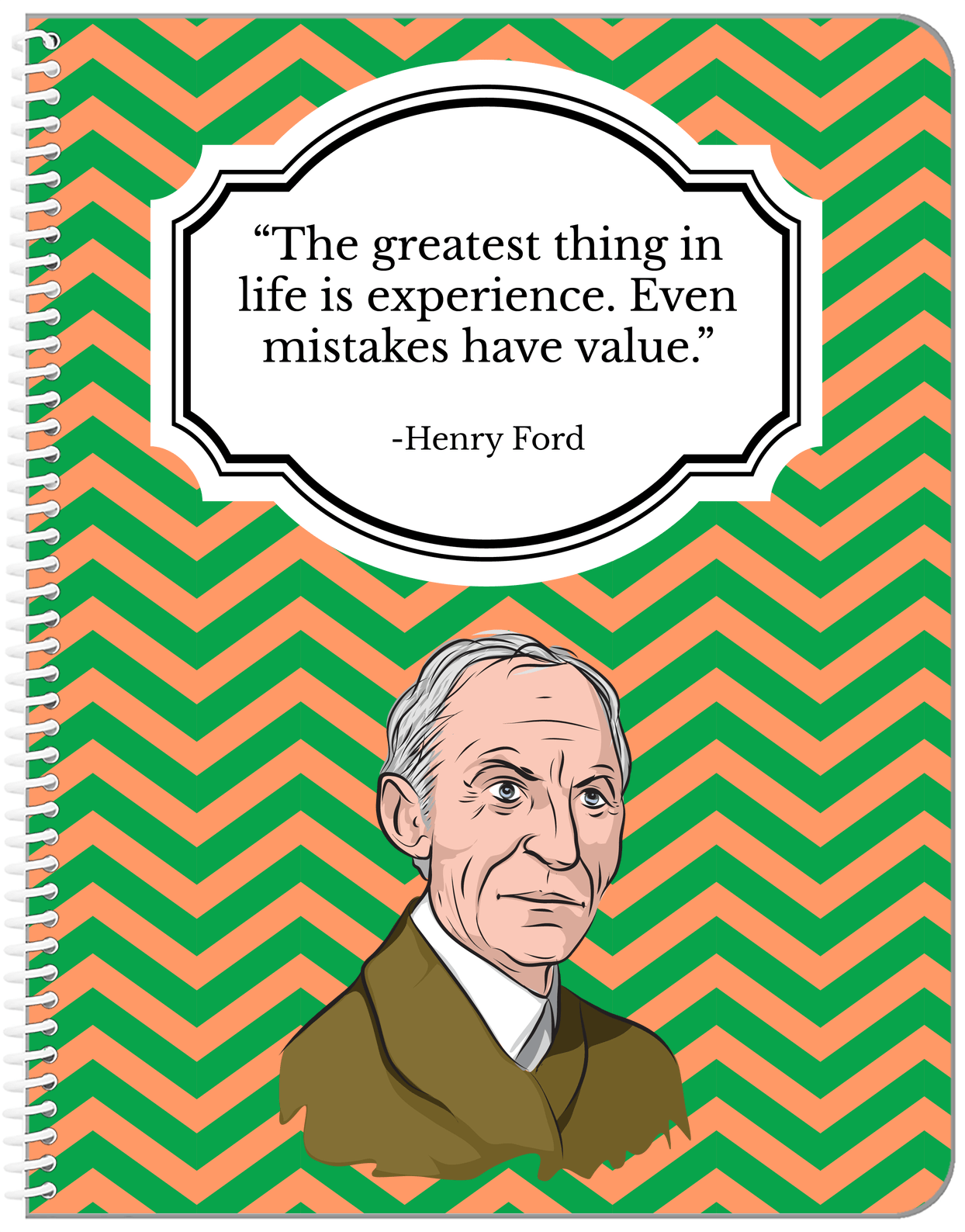 Famous Quotes Notebook - Henry Ford - Front View