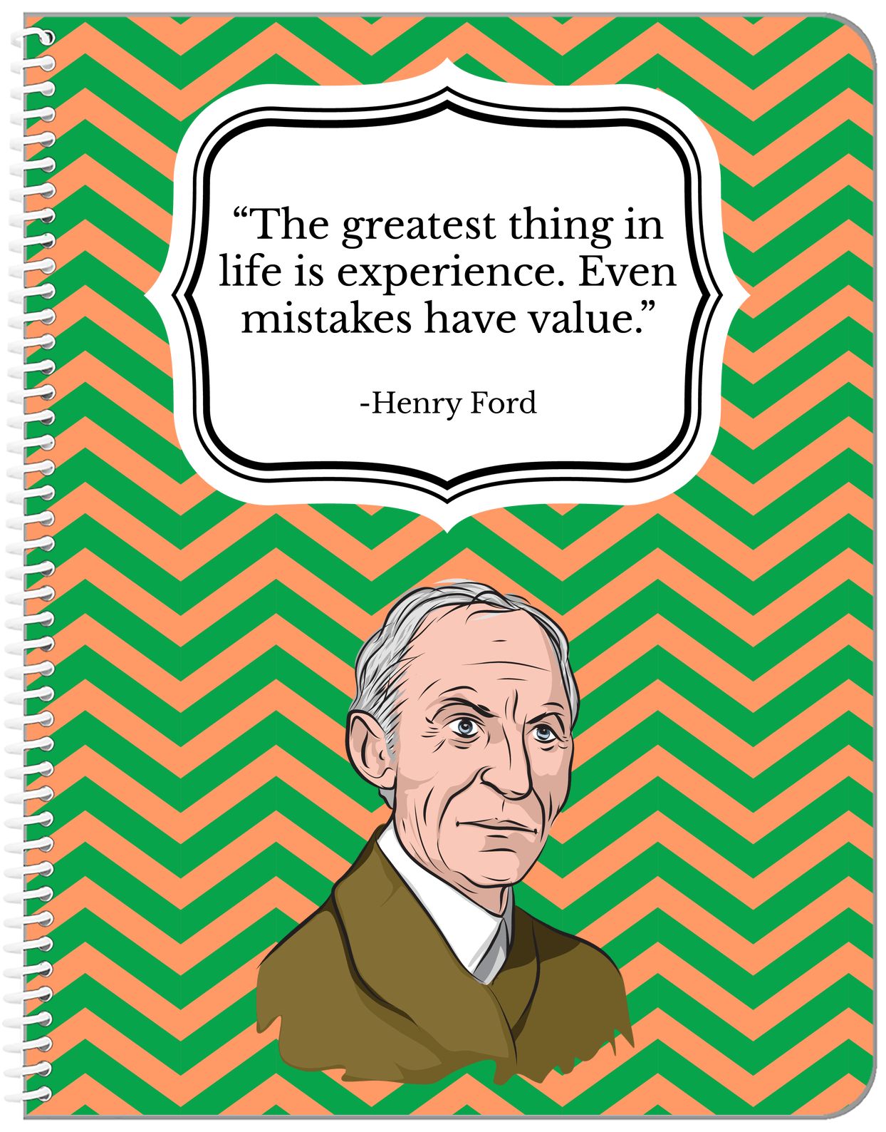 Famous Quotes Notebook - Henry Ford - Front View