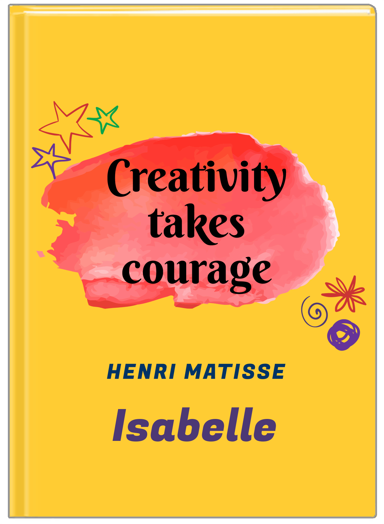 Personalized Famous Quotes Journal - Henri Matisse - Front View