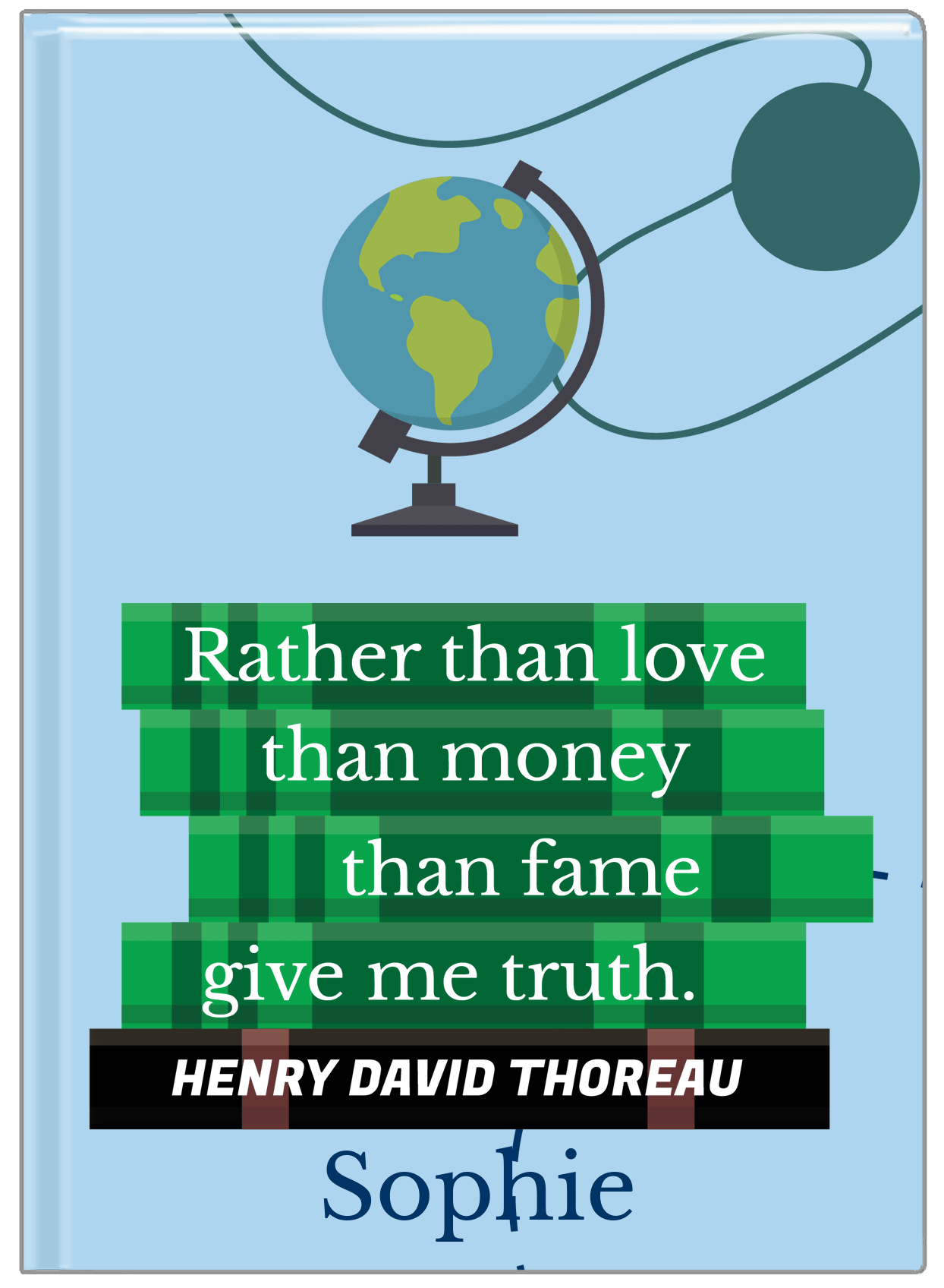 Personalized Famous Quotes Journal - Henry David Thoreau - Front View