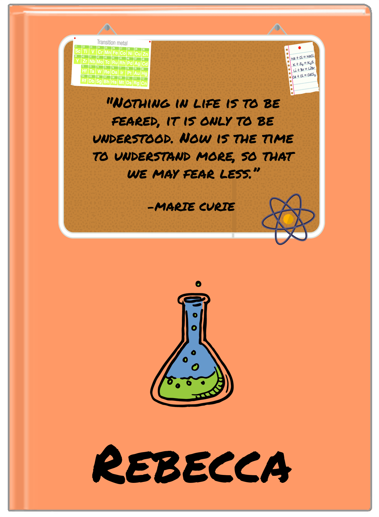 Personalized Famous Quotes Journal - Marie Curie - Front View