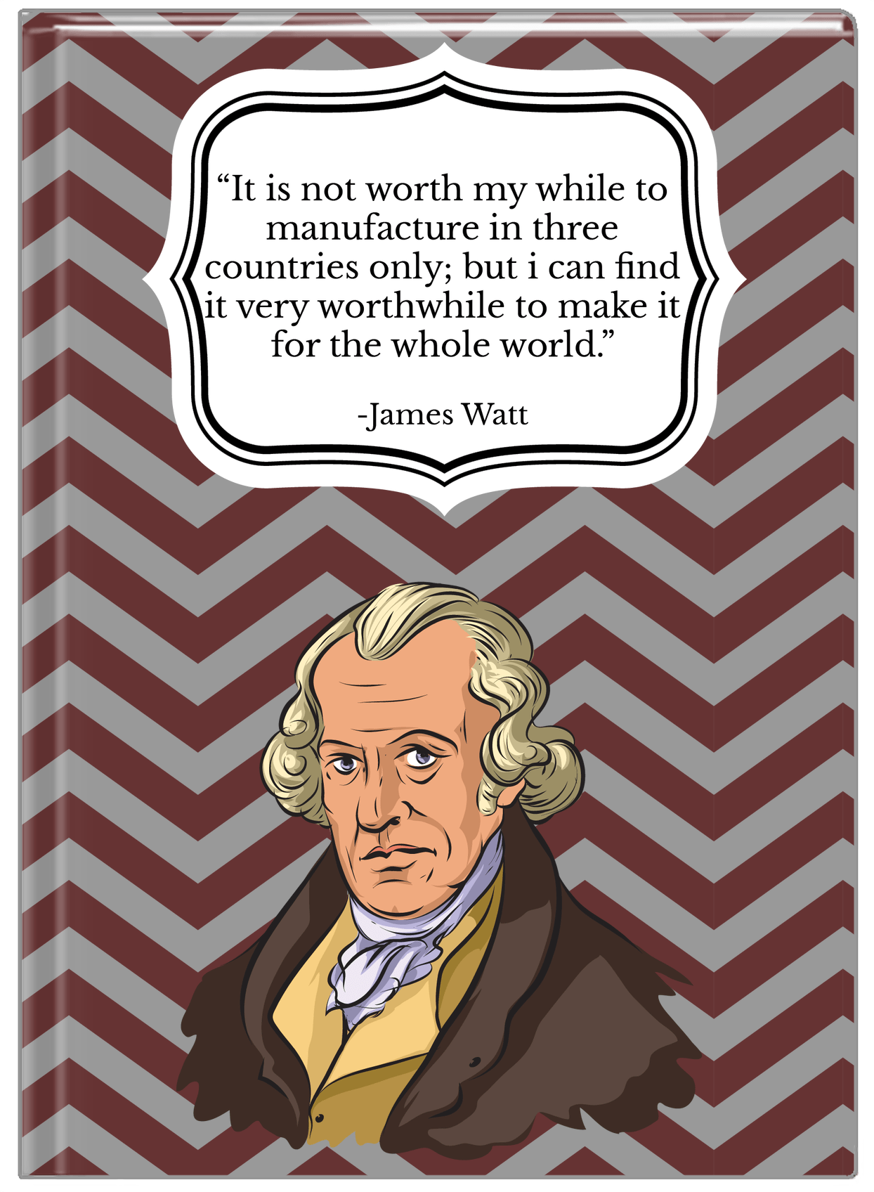 Famous Quotes Journal - James Watt - Front View