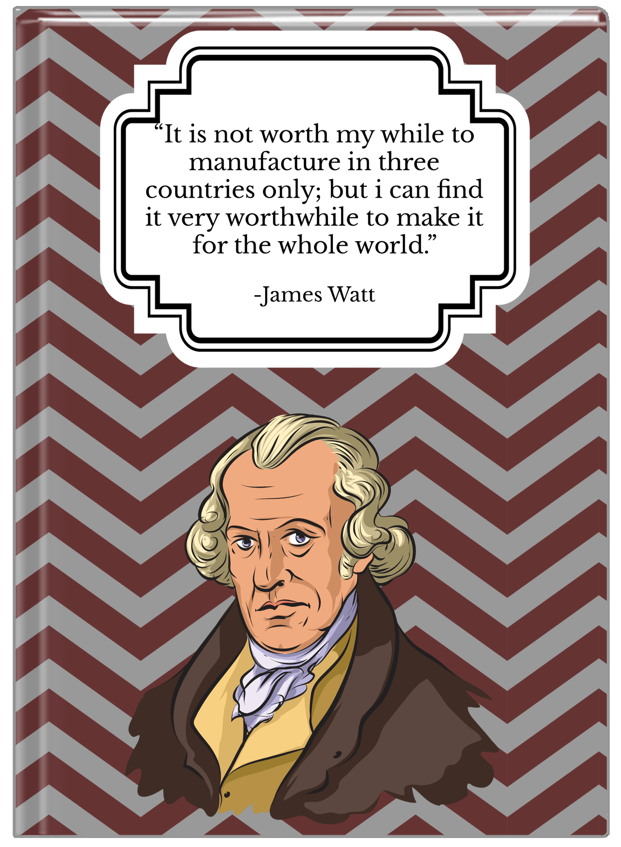Famous Quotes Journal - James Watt - Front View