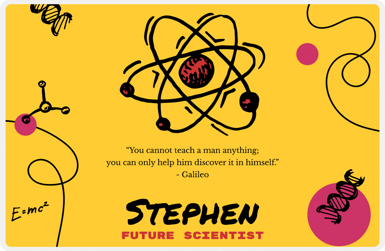 Personalized Famous Quotes Placemat - Galileo -  View