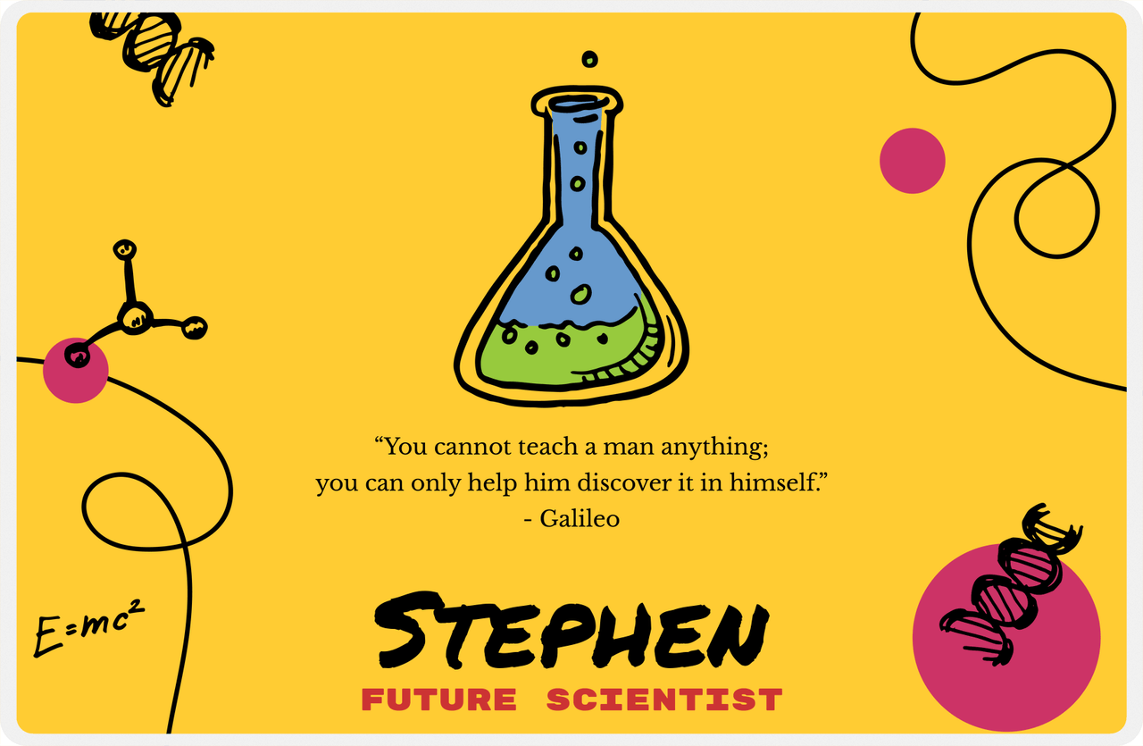 Personalized Famous Quotes Placemat - Galileo -  View