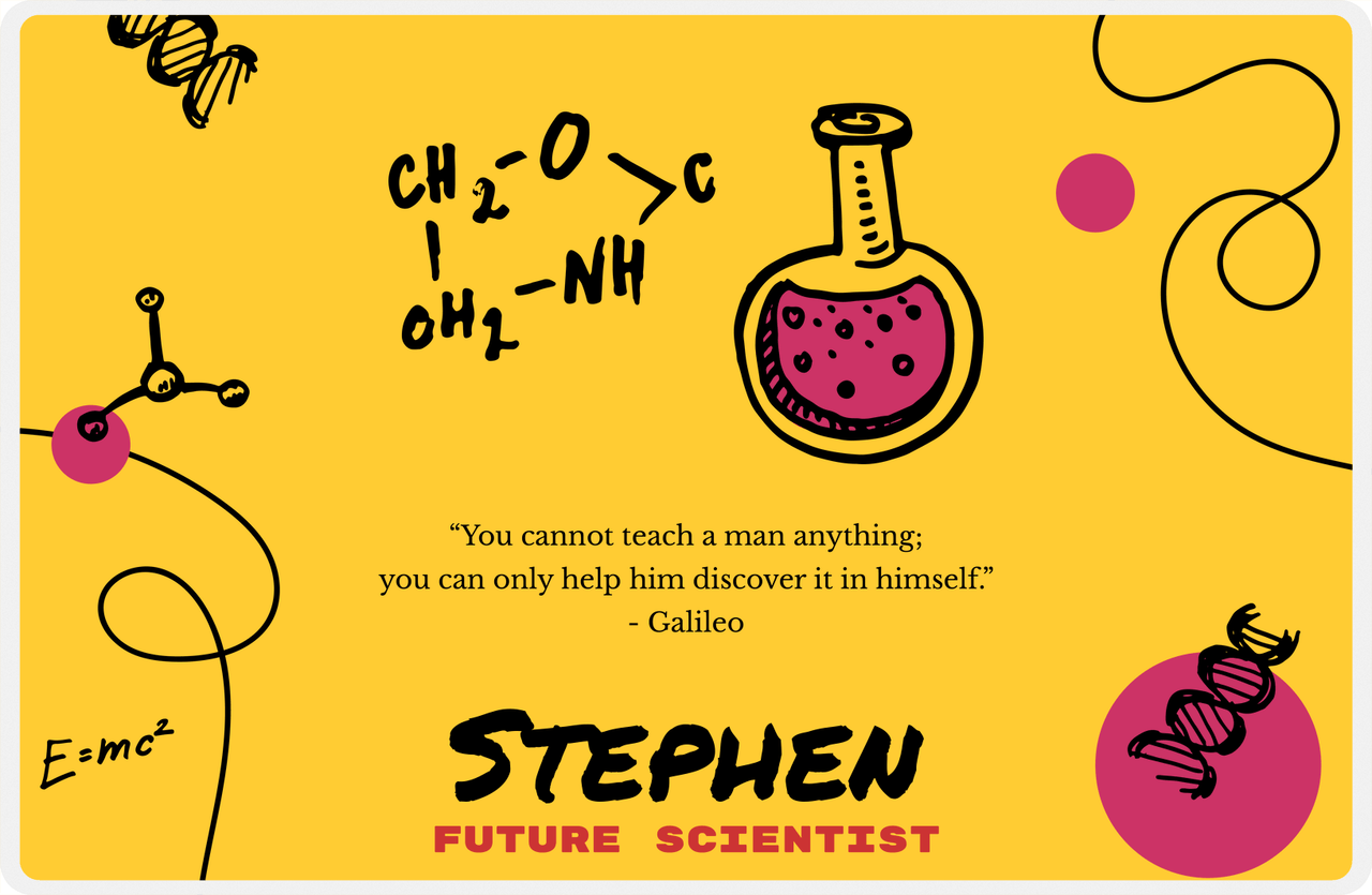 Personalized Famous Quotes Placemat - Galileo -  View