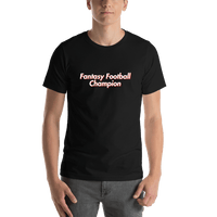 Thumbnail for Fantasy Football Champion T-Shirt - Black - Shirt View