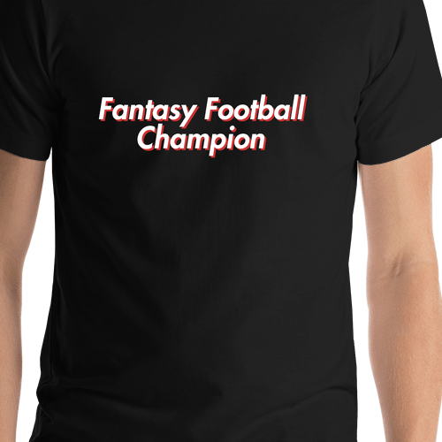 Fantasy Football Champion T-Shirt - Black - Shirt Close-Up View