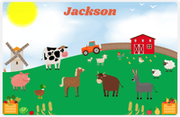 Thumbnail for Personalized Farm Animals Placemat IX - Sunshine Farm - Blue Background -  View