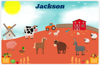 Thumbnail for Personalized Farm Animals Placemat IX - Sunshine Farm - Teal Background -  View