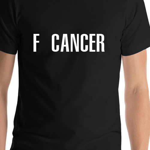 F Cancer T-Shirt - Black - Shirt Close-Up View