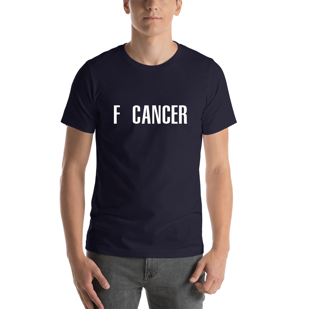 F Cancer T-Shirt - Navy Blue - Shirt View