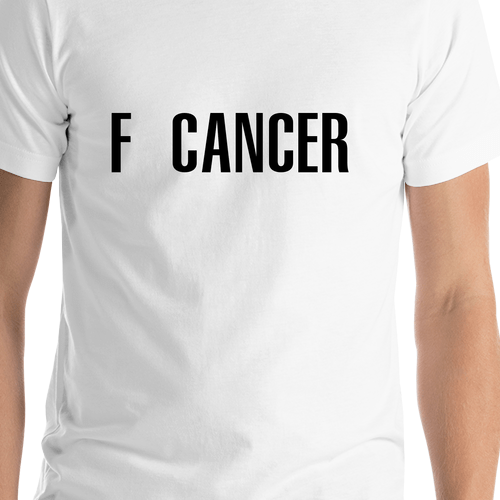 F Cancer T-Shirt - White - Shirt Close-Up View