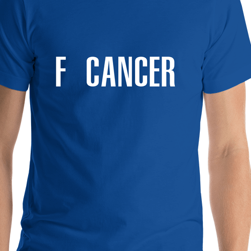 F Cancer T-Shirt - Blue - Shirt Close-Up View