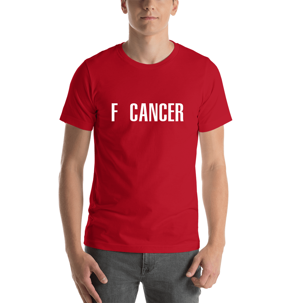F Cancer T-Shirt - Red - Shirt View