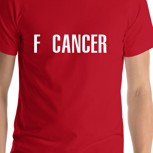 F Cancer T-Shirt - Red - Shirt Close-Up View