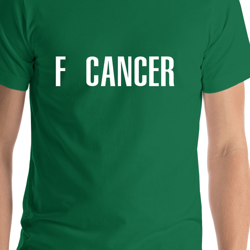 F Cancer T-Shirt - Green - Shirt Close-Up View