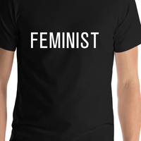 Thumbnail for Feminist T-Shirt - Black - Shirt Close-Up View