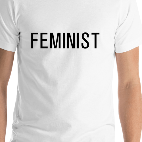 Feminist T-Shirt - White - Shirt Close-Up View