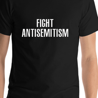 Thumbnail for Fight Antisemitism T-Shirt - Black - Shirt Close-Up View