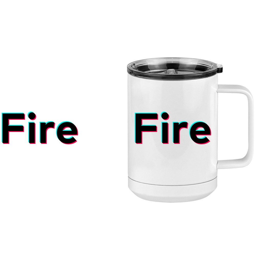 Fire Coffee Mug Tumbler with Handle (15 oz) - TikTok Trends - Design View