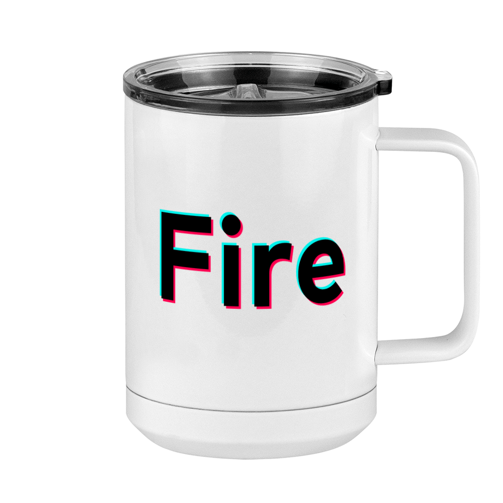 Fire Coffee Mug Tumbler with Handle (15 oz) - TikTok Trends - Right View