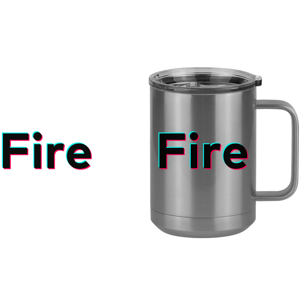Fire Coffee Mug Tumbler with Handle (15 oz) - TikTok Trends - Design View