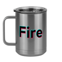 Thumbnail for Fire Coffee Mug Tumbler with Handle (15 oz) - TikTok Trends - Left View