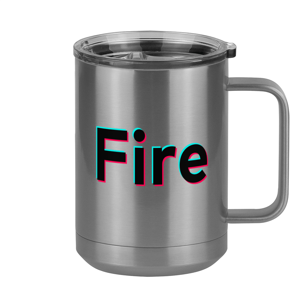 Fire Coffee Mug Tumbler with Handle (15 oz) - TikTok Trends - Right View