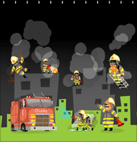 Thumbnail for Personalized Fire Truck Shower Curtain V - Black Background - Decorate View