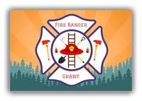 Thumbnail for Personalized Fire Truck Canvas Wrap & Photo Print XI - Fire Ranger with Dark Orange Background - Front View