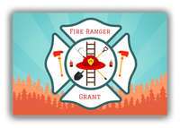 Thumbnail for Personalized Fire Truck Canvas Wrap & Photo Print XI - Fire Ranger with Teal Background - Front View