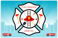 Thumbnail for Personalized Fire Truck Placemat XII - Fire Ranger - Black Insignia -  View