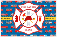Thumbnail for Personalized Fire Truck Placemat XIII - Fire Ranger - Red Insignia -  View
