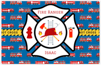 Thumbnail for Personalized Fire Truck Placemat XIII - Fire Ranger - Black Insignia -  View