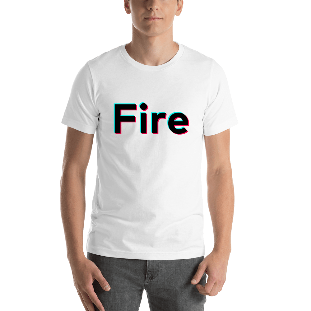 Fire T-Shirt - White - TikTok Trends - Shirt View