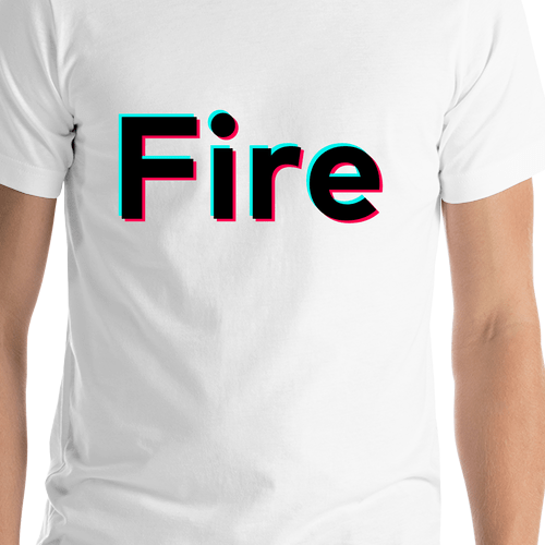 Fire T-Shirt - White - TikTok Trends - Shirt Close-Up View