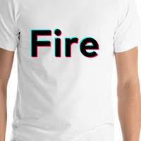 Thumbnail for Fire T-Shirt - White - TikTok Trends - Shirt Close-Up View