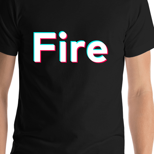 Fire T-Shirt - Black - TikTok Trends - Shirt Close-Up View