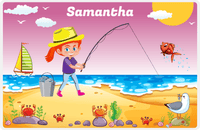 Thumbnail for Personalized Fishing Placemat V - Shore Cast - Redhead Girl -  View