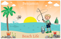 Thumbnail for Personalized Fishing Placemat X - Beach Life - Blond Boy -  View