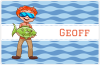 Thumbnail for Personalized Fishing Placemat XII - Big Catch - Redhead Boy -  View