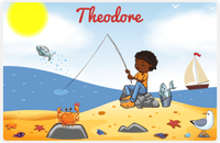 Thumbnail for Personalized Fishing Placemat XIV - Crabby Beach - Black Boy II -  View
