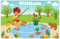Thumbnail for Personalized Fishing Placemat XVI - Meadow Pond - Black Boy I -  View
