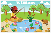 Thumbnail for Personalized Fishing Placemat XVI - Meadow Pond - Black Boy II -  View
