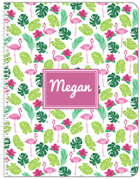 Thumbnail for Personalized Flamingos Notebook I - Hibiscus - Rectangle Nameplate - Front View