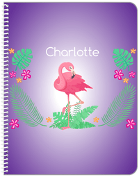 Thumbnail for Personalized Flamingos Notebook VI - Purple Vignette - Front View